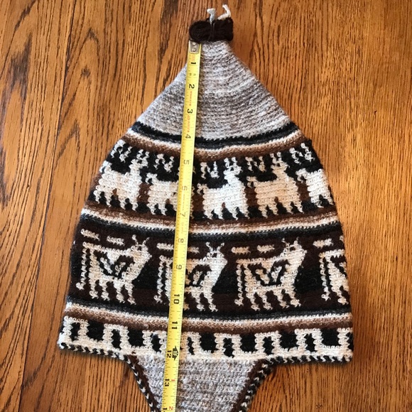 Alpaca Wool Winter Hat ski snowboarding warm handmade animal comfort brown tan - Picture 3 of 6